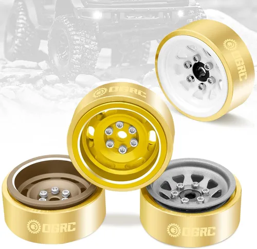 Vista 2 de OGRC 3.25 oz 1.0" Latón interno Beadlock rueda Pesos Abrazadera Anillo para SCX24 0.81 oz/pc SCX24 pesa 1.0 pulgadas anillos de latón pesado 1/24