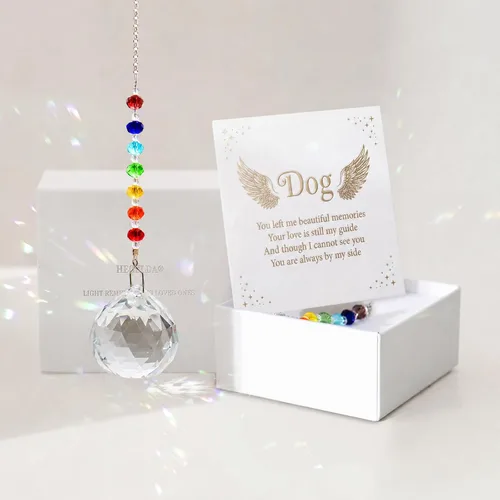 Vista 15 de Hegelda Regalos conmemorativos para la pérdida de papá y padre, adornos de cristal para atrapasoles