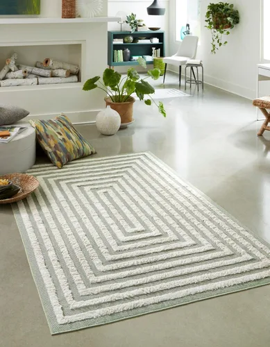 Vista 11 de Unique Loom Casa Collection Toluca - Alfombra rectangular de 2 pies 3 x 3 pies, color beige y marfil