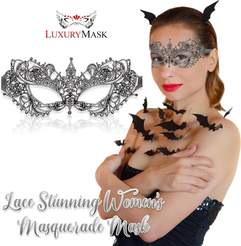 Vista 4 de Masquerade Mask For Women Lace Masquerade Masks for Masquerade Party, Proms, Venetian Party, Mardi Gras, Halloween & Cosplay