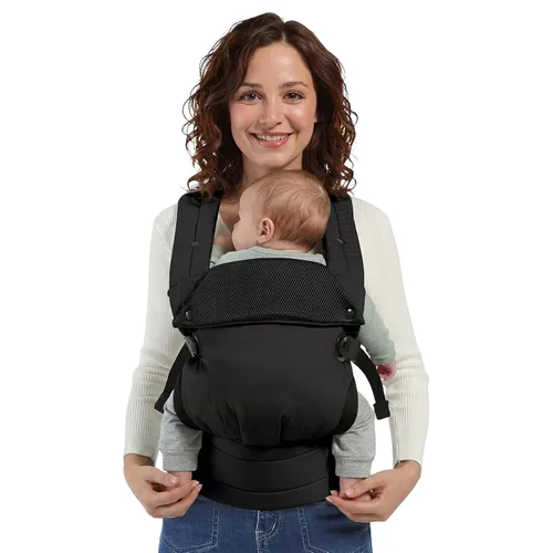 Vista 9 de MISSWISDOM Portabebés para recién nacidos a niños pequeños, portabebés ajustable, portabebés, portabebés canguro con correas de hombro anchas, beige