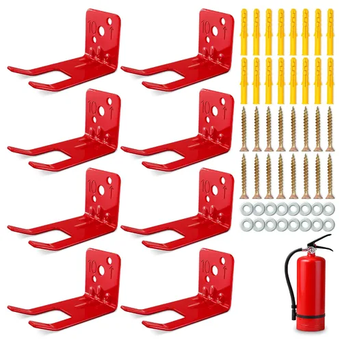 Vista 11 de Juego de 2 soportes de montaje para extintor de incendios, ganchos de montaje en pared resistentes de 2.36 x 1.57 x 2.36 pulgadas, tornillos