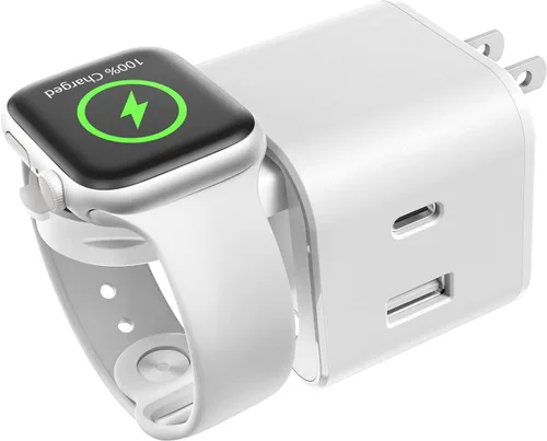 Vista 11 de BeaSaf Bloque de carga de 36 W para Apple con cargador de reloj integrado, bloque de cargador rápido PD plegable para iPhone, cargador de pared