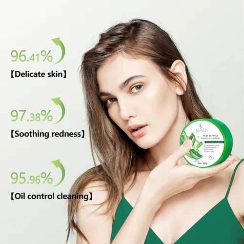 Vista 2 de Gel orgánico de aloe vera, hidratante calmante 100% puro y gel hidratante, absorción rápida, sin perfume, para cara, cuerpo, cabello y piel, sin