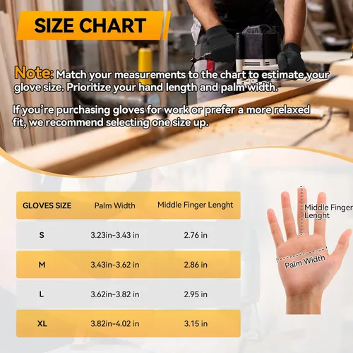 Vista 2 de OZERO Work Gloves for Men Women: Mechanic Gloves Touchscreen Firm Grip