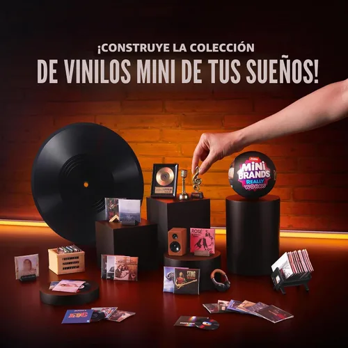 Vista 7 de Mini Brands Really Works - Cápsula de vinilo serie 1 (paquete de 2) por ZURU – 8 mini discos de vinilo jugables y 2 accesorios sorpresa, cápsula