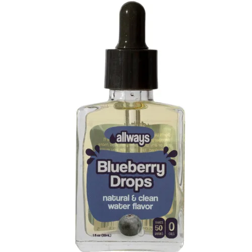 Vista 23 de Allways Drops Potenciador de agua natural de cereza negra Sin azúcar, cero calorías, fruta de monje endulzada Botella de vidrio para hidratación