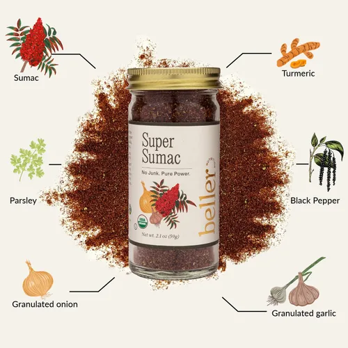 Vista 4 de Colección de Mezcla de Especias Orgánicas Beller Nutrition Pack de 10 Impulso Matinal, Super Sumac, Tex Mex, Vegitude, Cinnapeel, Todo Sabroso