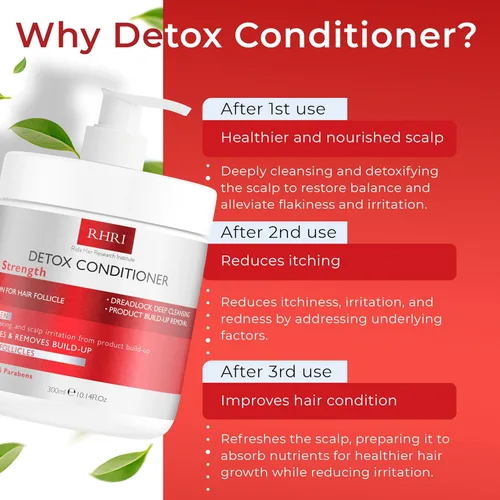 Vista 4 de Acondicionador Detox – Acondicionador de Limpieza Profunda para Cabello Dañado y Seco Detox de Metales Pesados y Eliminación de Acumulación