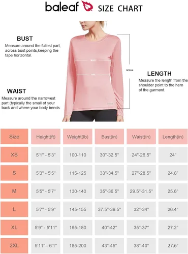 Vista 6 de BALEAF Women's Long Sleeve Running Shirts Workout Tops Athletic Active Quick Dry Soft Lightweight