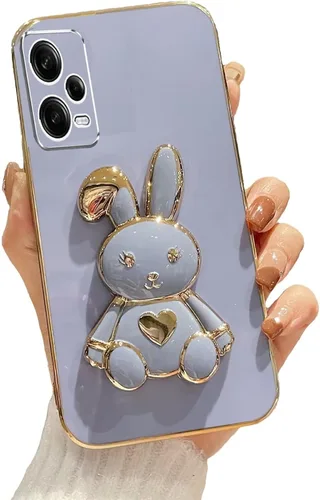 Vista 34 de Funda con soporte de conejo de corazón para Xiaomi Redmi A1, galvanizado suave TPU protector delgado a prueba de golpes con lindo conejito soporte