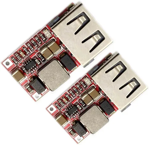 Vista 3 de Kiro&Seeu 2 unids DC-DC Buck reductor convertidor USB Power Voltaje Regulador Junta 6-24V Entrada a 5V 2A USB Cargador de Coche Módulo C-DMD-2P