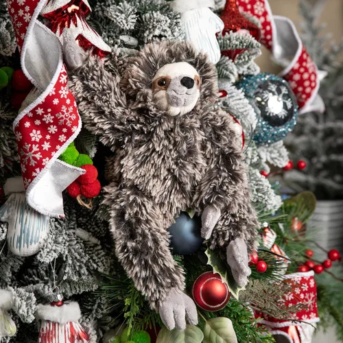 Vista 4 de The Petting Zoo Peluche de perezoso, regalos para niños, animales salvajes del zoológico Onez, juguete de peluche de perezoso de 13 pulgadas