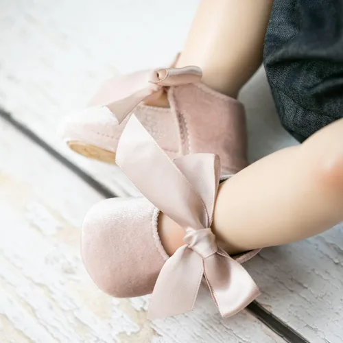 Vista 5 de KIDSUN Zapatos Mary Jane con suela de goma antideslizante, zapatos de ballet, vestido de princesa, zapatos de boda, zapatos de cuna para recién