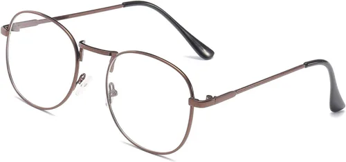 Vista 5 de Gafas retro miopes unisex de metal para distancia Plateado