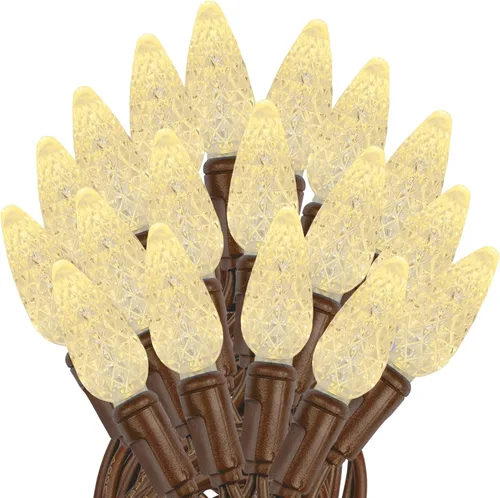Vista 23 de Novelty Lights - Mini juego de 70 luces C6 LED de Navidad, serie de luces de grado comercial para exteriores, cable verde, 24 pies