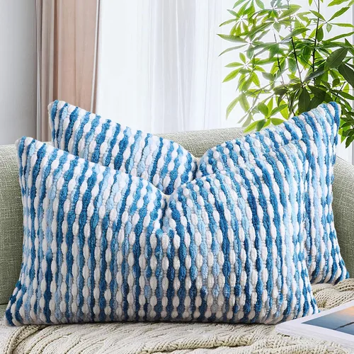 Vista 11 de AmHoo - Funda decorativa de almohada estilo bohemio de chenilla, funda de almohada con borlas tuftadas para sofá, cama, dormitorio, sala de estar