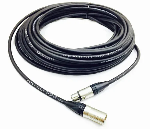 Vista 4 de Cable de datos XLR de 24 AWG (calibre) DMX512 de 1 pie de 3 pines macho a hembra para iluminación de escenario, luces LED de subida, luces de DJ