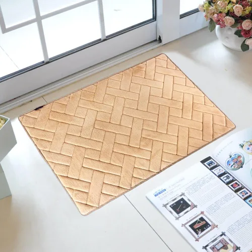 Vista 2 de Alfombra decorativa de espuma viscoelástica en espiga - Beige 21 * 34