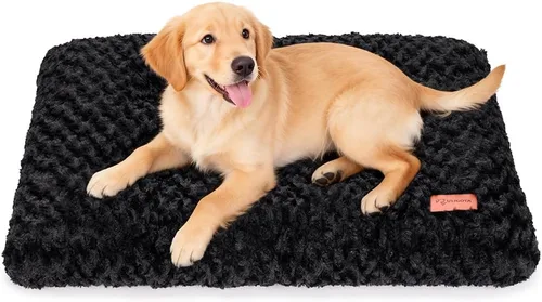 Vista 10 de Alfombrilla de cama para perro, suave y mullida, para jaula de perro, cama para perros pequeños, medianos y grandes, y gatos, lavable Marrón