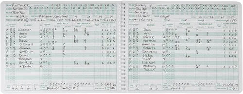 Vista 2 de Cramer Mark V Libro de Puntajes de Baloncesto, 30 Juegos, 14 Posiciones de Jugador, 21.6 x 27.9 cm Encuadernado con Alambre Libro de Puntajes