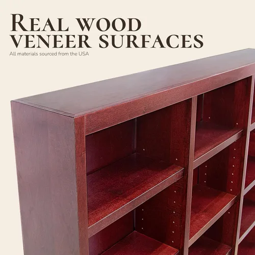 Vista 3 de Concepts In Wood - Estantería de madera para libros, muebles altos, 72 x 72 pulgadas, color cereza