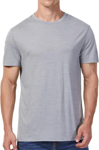 Vista 13 de Camiseta de lana merino y Coolmax Hybrid-Tech Baselayer, transpirable, de secado rápido, resistente al olor y duradera Gris oscuro
