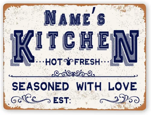 Vista 18 de Letreros de cocina personalizados personalizados para cocina, decoración de pared, letreros de metal para restaurante de mostrador, bar en casa