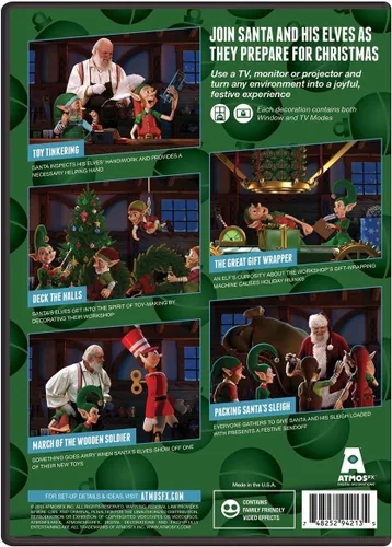 Vista 6 de HoliScapes® Kit de proyector USB - Taller de Santas + proyector + pantalla de proyección de 48 x 72 pulgadas