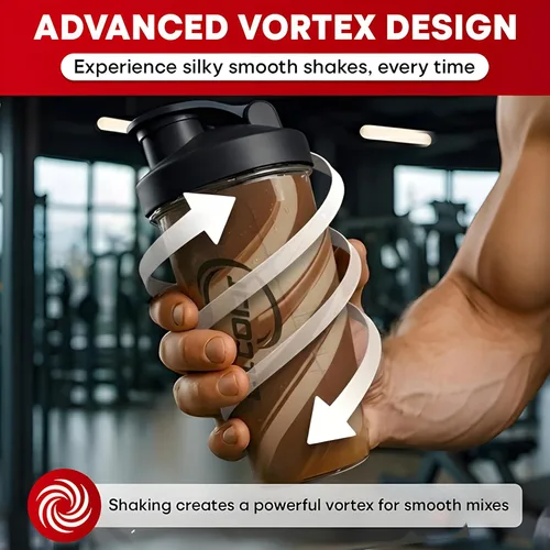 Vista 2 de Vortex - Botella mezcladora de proteínas de 24 onzas / 23.7 fl oz, taza agitadora prémium sin BPA para batidos y batidos de proteínas, a prueba