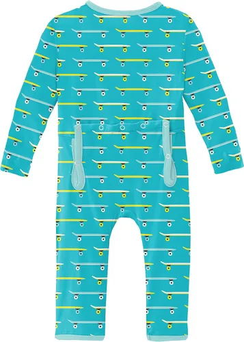 Vista 2 de KicKee Pants Overol estampado con cremallera, ropa de bebé súper suave, ropa de dormir de una pieza para bebé y niño