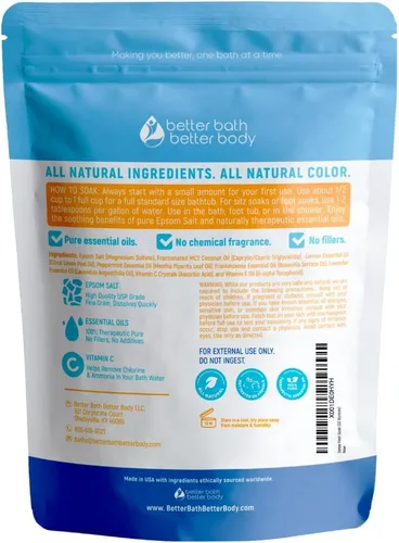 Vista 2 de Detox - Remojamiento para pies (2 libras) de sal de Epsom con aceites esenciales de limón y menta