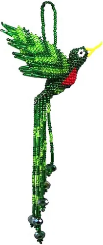 Vista 15 de Mia Jewel Shop - Figurina colgante decorativa de colibrí Figuras de pájaros para decoración del hogar Adorno de vidrio checo con cuentas