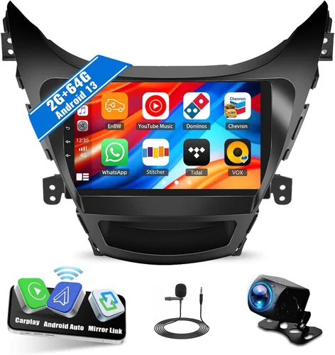 Vista 12 de SIXWIN 1G+32G Radio de Estéreo de Coche Android para Hyundai Elantra 2011 2012 2013 con Apple Carplay Inalámbrico Android Auto Bluetooth pantalla