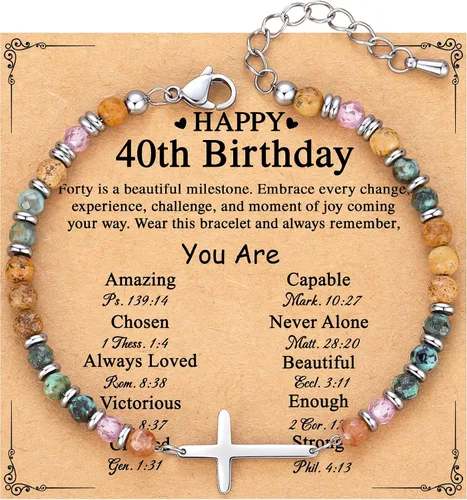 Vista 13 de TONY & SANDY Pulsera de cruz cristiana para mujer, regalo de San Valentín para ella, regalo de confirmación de bautismo, Pascua, regalo único