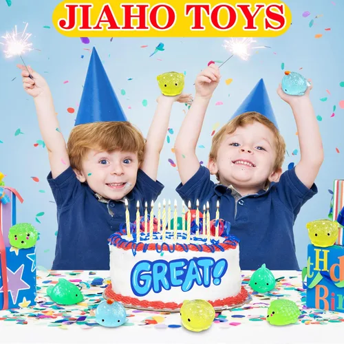 Vista 6 de 4 piezas de juguetes blandos Jumbo Glitter Mochi para niños, juguetes Kawaii, juguetes sensoriales de animales marinos para premios de clase