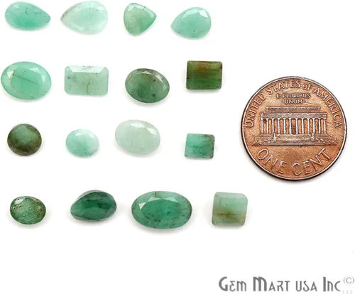 Vista 2 de Piedras sueltas esmeralda, piedras preciosas sueltas, piedras facetadas, piedras preciosas, piedras de ajuste de joyería, piedra natal, 0.236x0.354