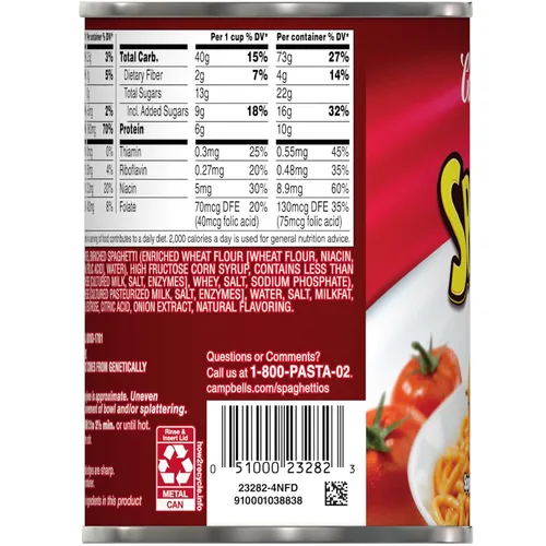 Vista 8 de SpaghettiOs, pasta