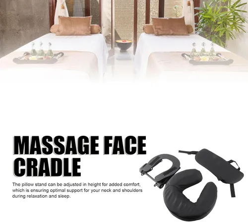 Vista 2 de Reposacabezas de masaje para cama, almohada de masaje para la cara, almohada de masaje boca abajo, ajustable y plegable, almohada de cuna facial