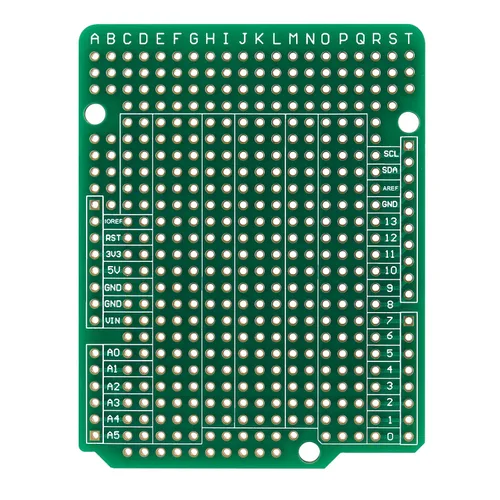 Vista 4 de Placa de prototipo, placa de prototipo de PCB, protoboard de doble cara perforada de 0.100 in de paso de soldadura de circuito de placa de pan Perma