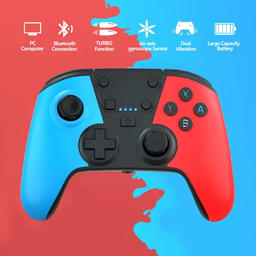 Vista 2 de Controlador de interruptor para Nintendo Switch, controlador Switch Pro para interruptor inalámbricoSwitch Lite remoto con doble vibración, eje