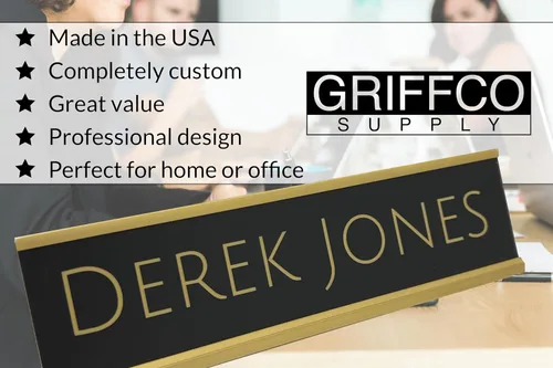 Vista 3 de Placa de nombre personalizada, sin soporte, 2 x 8 pulgadas, personalizable