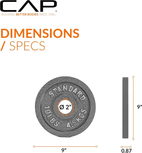 Vista 4 de CAP Barbell Placa de peso olímpica de 2 pulgadas Múltiples opciones