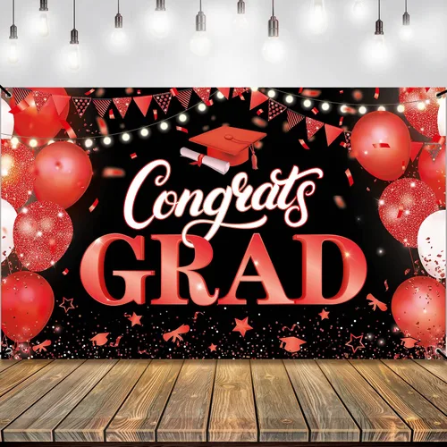 Vista 32 de KatchOn, XtraLarge We are So Proud of You Banner – 72 x 44 pulgadas Fondo de graduación negro y dorado 2026 para decoraciones de graduación 2026