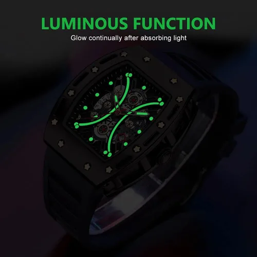 Vista 5 de MF MINI FOCUS Watch Wristwatch Fashion Hollow Big Dial Luminous Waterproof Sport Analog Quartz Business Mens Watches Silicon Strap Dress Watch