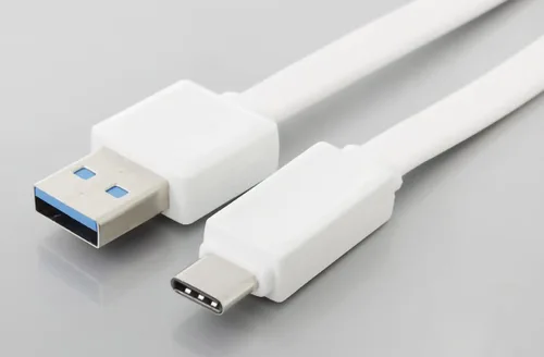 Vista 6 de VOLT+ Cable plano USB-C de alimentación rápida compatible con Streaming Sticks, Rii, Nintendo Switch, SNES, NES Classic con velocidades Gigabyte USB