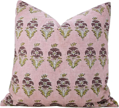 Vista 13 de Fundas de almohada hechas a mano con estampado de bloques de 14 x 14 pulgadas, tela de lona de pato, decoración para sofá, cama, interior, exterior
