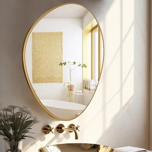 Vista 37 de WallBeyond Espejo asimétrico, espejo de pared irregular, espejos de pared decorativos para dormitorio, sala de estar, entrada, pasillo, espejo