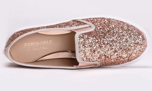 Vista 4 de FEVERSOLE Tenis de moda planos y casuales tipo mocasín sin agujetas para mujer