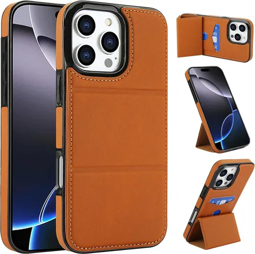 Vista 86 de Dteck Funda para iPhone 16 de 6.1 pulgadas 2024, funda de piel sintética con cierre de botón magnético, ranuras para tarjetas de crédito, función